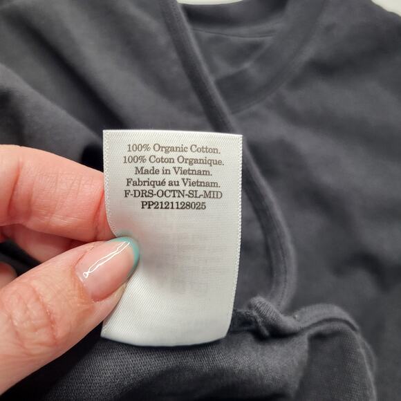 Everlane The Weekend Tank Dress Midi Black Crew Neck Organic Cotton Medium - Picture 8 of 9